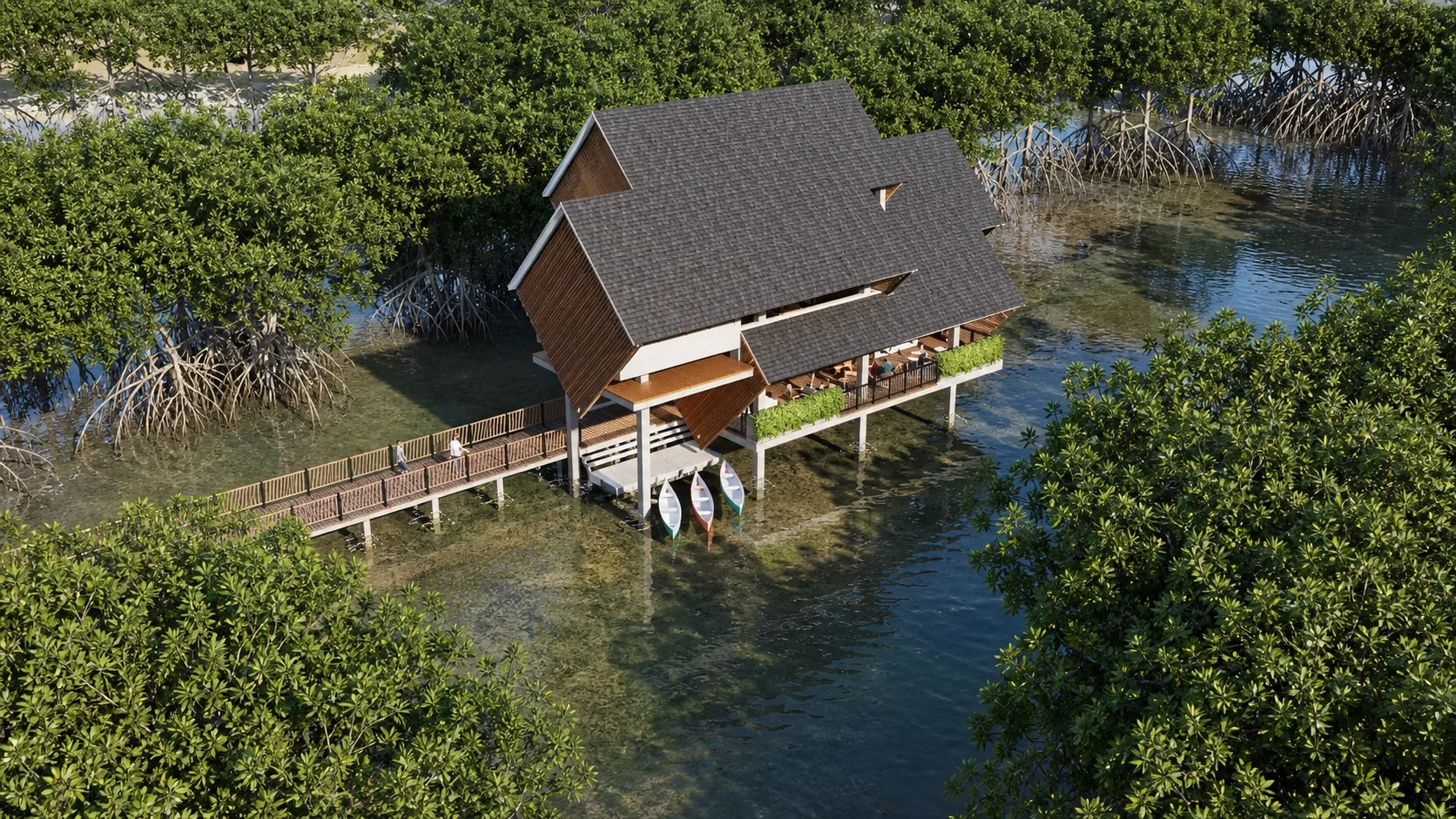 Elevated Net Zero Gallery for Jakarta Mangrove Resort